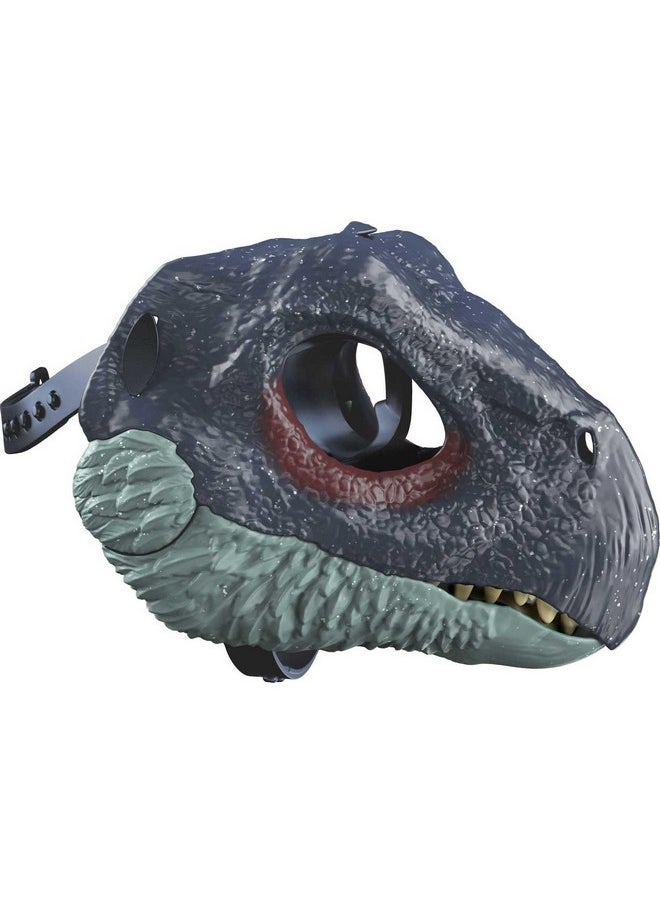 Mattel Jurassic World Dominion Dinosaur Mask, Therizinosaurus Dino Role-Play Toy & Costume Accessory with Opening Jaw & Movie-Inspired Design