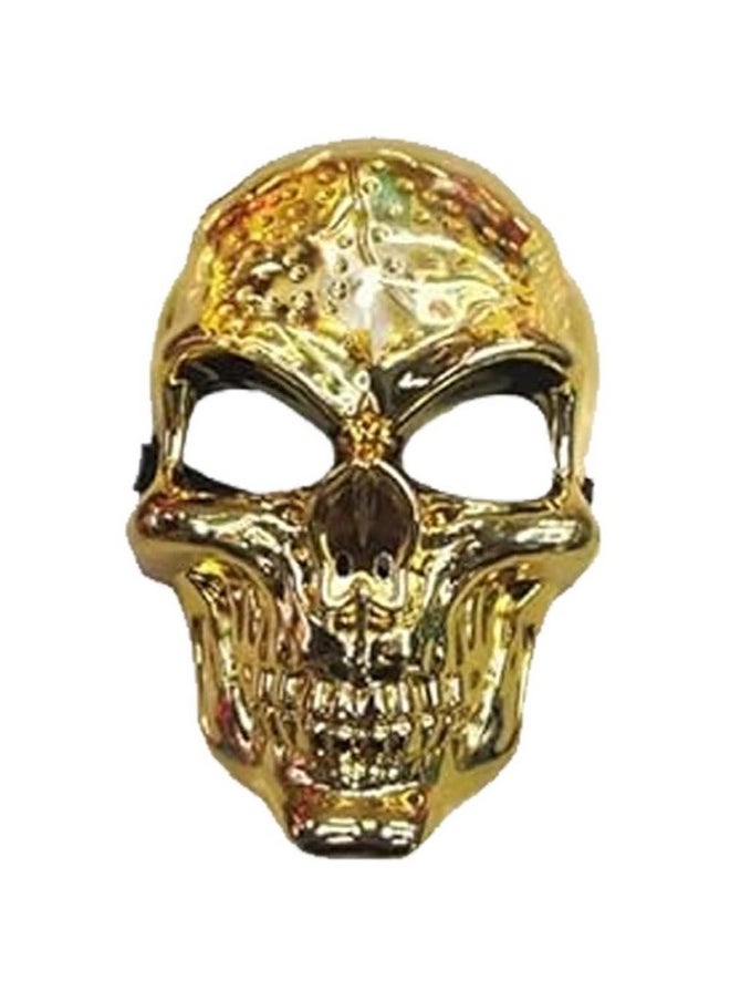 Pop The Party Horror Mask For Halloween | Gold Skeleton Horror Skull Mask | Skull Mask For Kids, Adults For Horror Theme (Packof1)