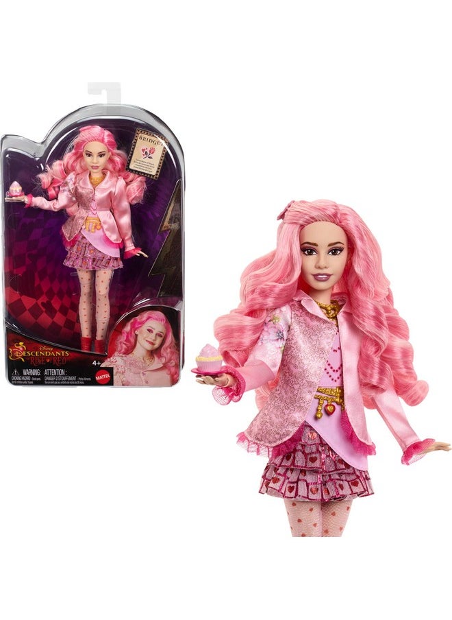 Mattel Disney Descendants: The Rise of Red Fashion Doll & Accessory, Bridget, Young Queen of Hearts with Movie-Inspired Clothes & Cupcake