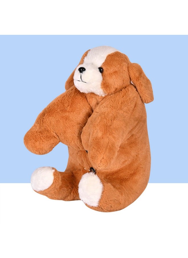 BESTIES Premium Fur Dog Soft Toy Cum Pillow Brown - Height 45 cm