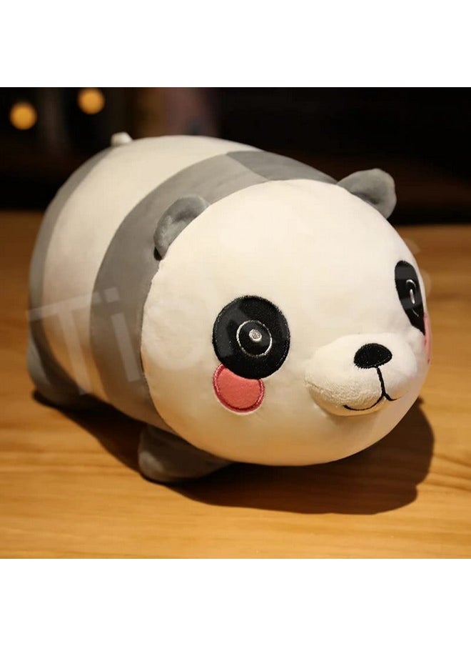 Tickles Super Soft Stuffed Plush Long and Round Animal Panda Pillow Plushie Toy for Kids Room (Size: 30 cm Color: Black and White)