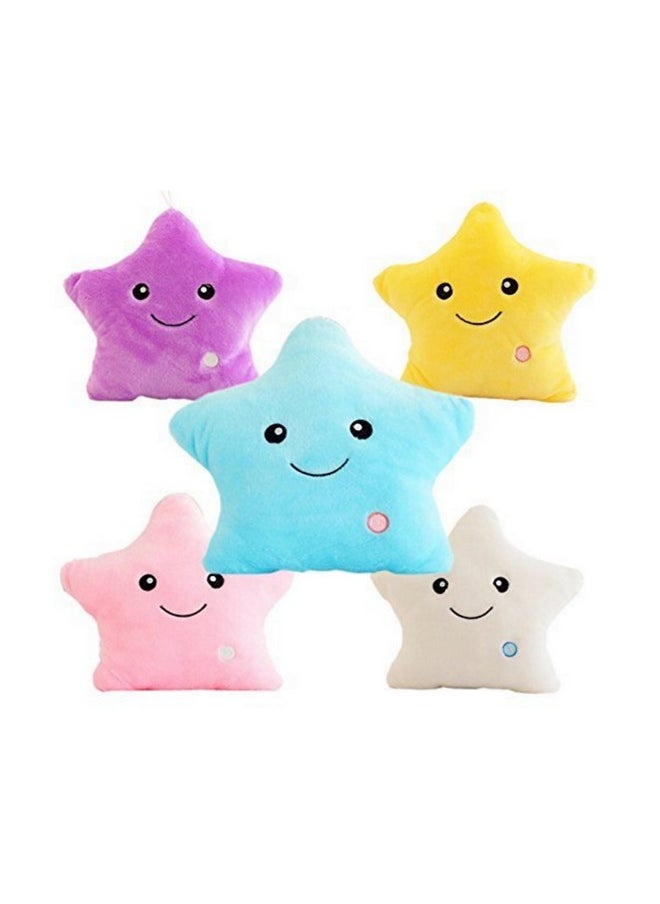 EZ Life Smiling Star Illuminating 7 Color LED Light Plush and Soft Toy and Pillow - White, Standard - Gifts for Kids, Creative Glowing LED Night, Home, Room Décor