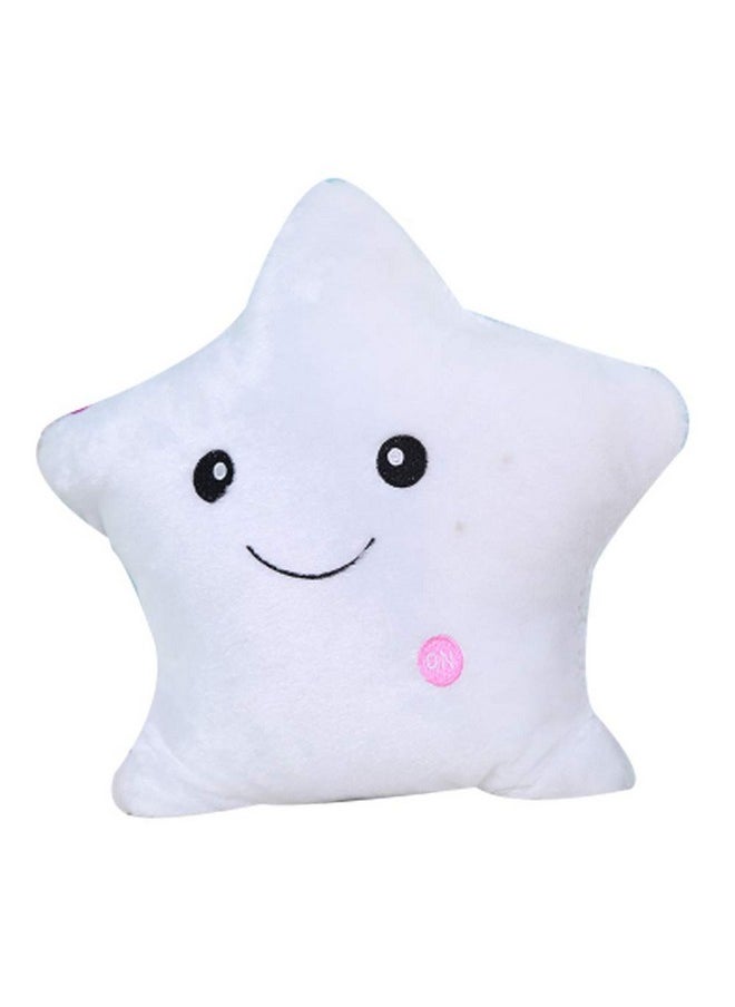 EZ Life Smiling Star Illuminating 7 Color LED Light Plush and Soft Toy and Pillow - White, Standard - Gifts for Kids, Creative Glowing LED Night, Home, Room Décor