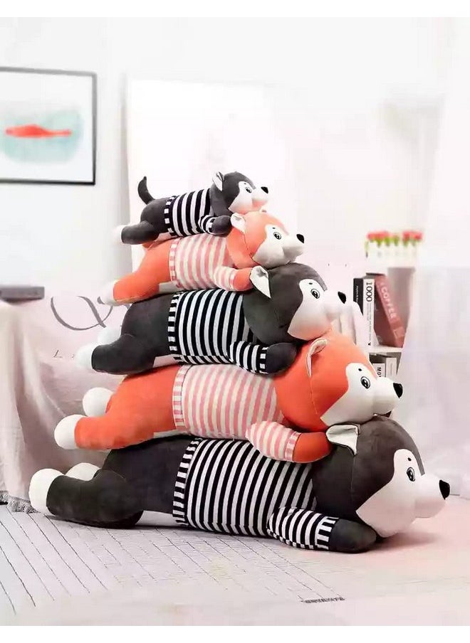 Tickles Cute Super Soft Husky Dog Pillow Stuffed Plush Animal Toy Kids Boys & Girls Birthday Gifts (Size: 30 cm Color: Grey)