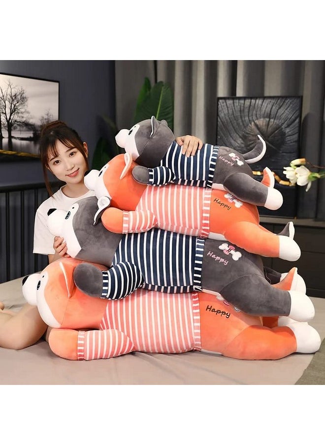 Tickles Cute Super Soft Husky Dog Pillow Stuffed Plush Animal Toy Kids Boys & Girls Birthday Gifts (Size: 30 cm Color: Grey)