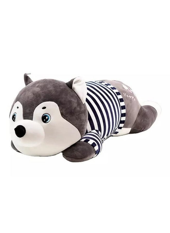 Tickles Cute Super Soft Husky Dog Pillow Stuffed Plush Animal Toy Kids Boys & Girls Birthday Gifts (Size: 30 cm Color: Grey)