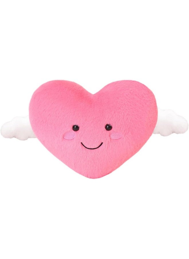 AVSHUB Pink Heart Plush Toy Cute Heart Stuffed Animal Soft Pillow Plushies Kawaii Heart Shape Plushie Valentine's Day Gifts Birthday for Kids Lover Decor