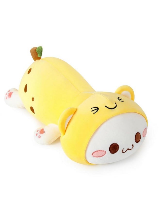 Meera Cute Kitten Banana Cat Plush Soft Toy Stuffed Animal Kitty Soft Banana Plushie Pillow for Kids