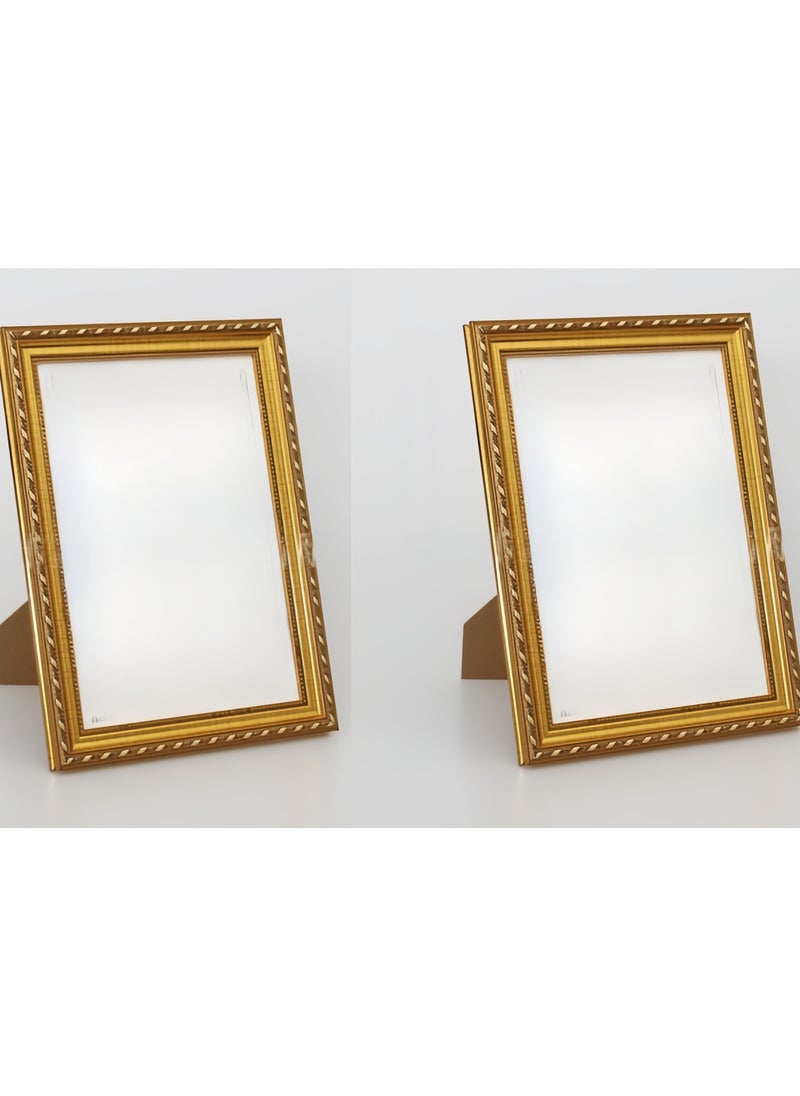 Pack of 2, A4 Photo Frame, Minimalist Rectangular Photo Picture Frame, 21x30centimeter, Gold