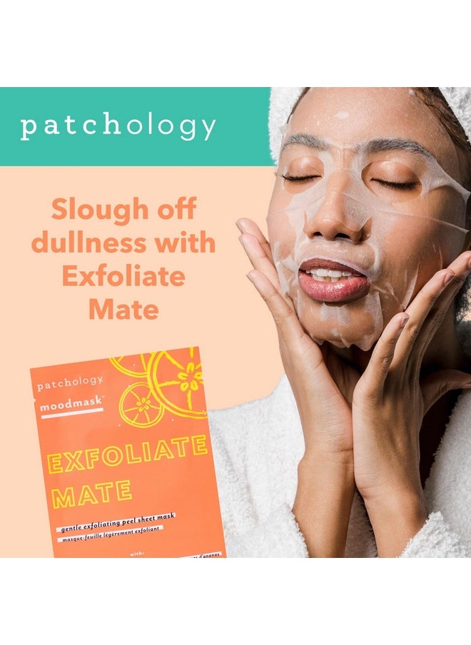 Exfoliate Mate Face Mask - Exfoliating Facial Sheet Masks W/Papaya & Lactic Acid Serum, Removes Dead Skins & Unclogs Pores For Smooth & Brighter Skin - Ultimate Skincare Solution (4 Count)