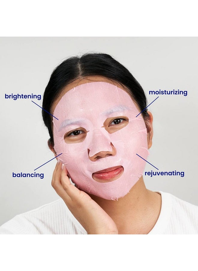 FACETORY K Beauty Face Mask Skin Care - REJUVENATING Sheet Mask for ACNE-PRONE Skin with Beetroot Extract | Brighten Skin, Protect, Strengthen (10 Pack)