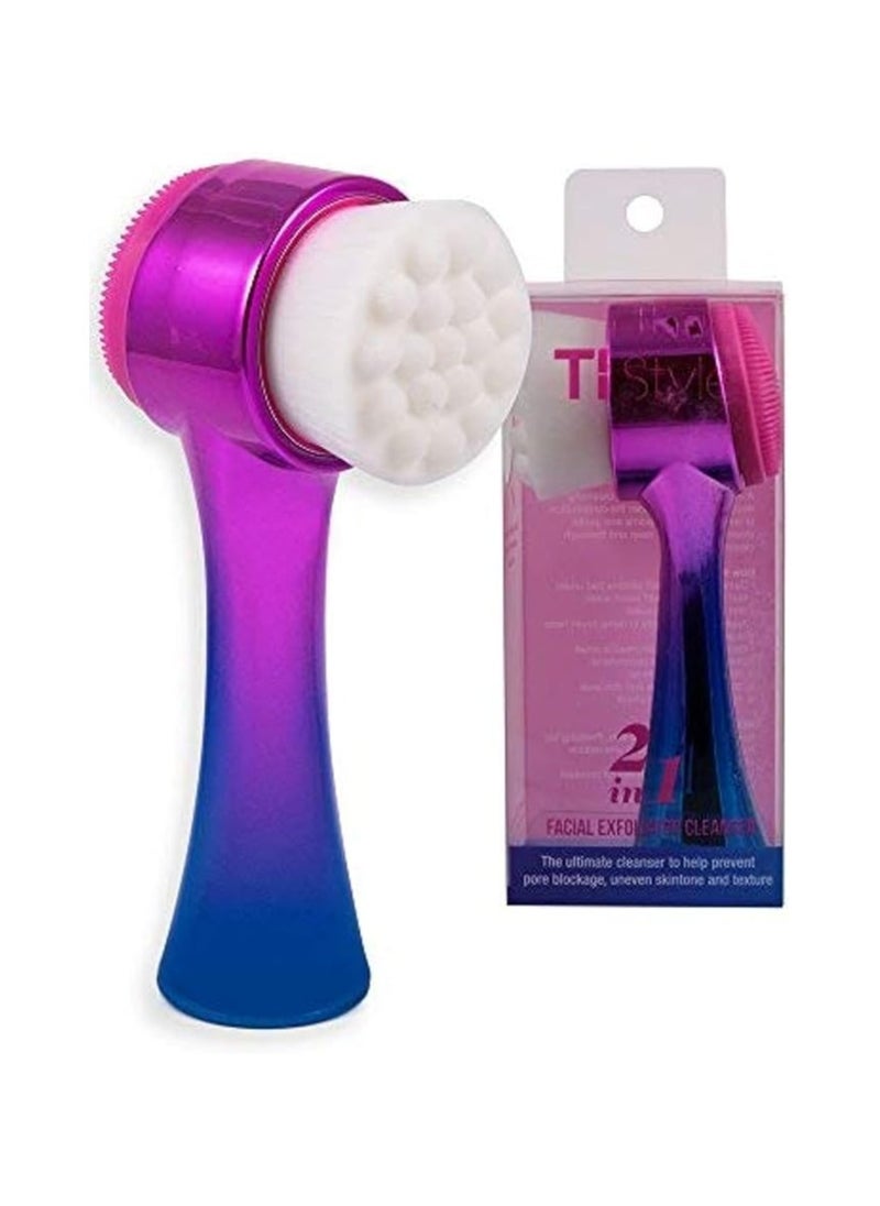 2 in 1 Face Brush for Cleansing and Exfoliating - Facial Cleaning Brush with Soft Bristles - Scrubber to Massage and Scrub Your Skin - Deep Pore Exfoliation, Wash Makeup, Massaging, Acne by TI Style