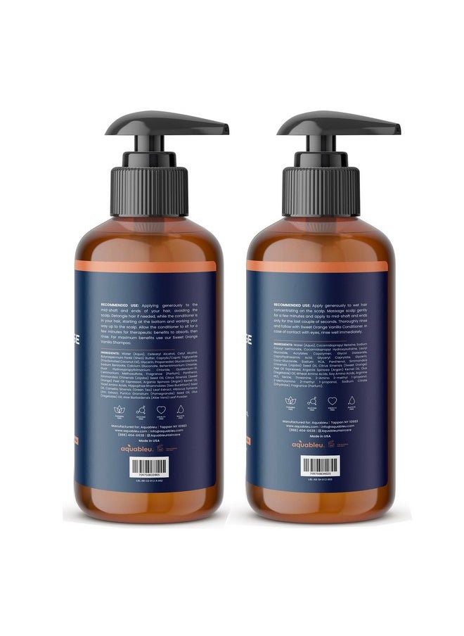 Sweet Orange Vanilla Shampoo & Conditioner Set - Natural Moisturizing, For Dry & Damaged Hair - Sulfate & Paraben Free - For Colour Treated Hair - 16Oz