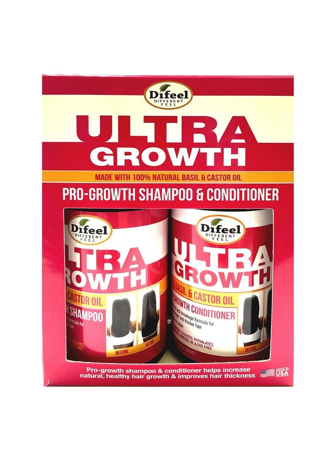 Ultra Growth With Basil & Castor Oil Shampoo & Conditioner 12 Oz. 2-Pack