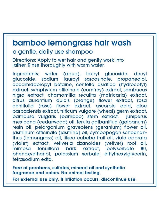 LATHER Bamboo Lemongrass Shampoo & Conditioner Set - Gentle Daily Moisturizing Shampoo & Hair Detangler Conditioner for All Hair Types - Lightweight, Non-Greasy, Sulfate Free - 8 Fl Oz Bottles