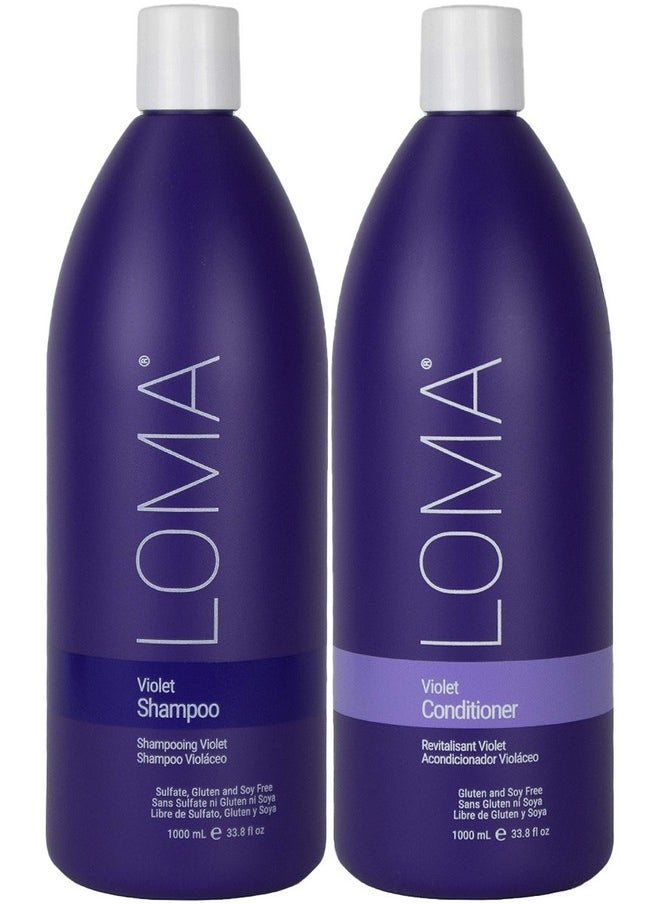 Loma Hair Care Violet Shampoo Violet Conditioner Duo, 33.8 Fl Oz each