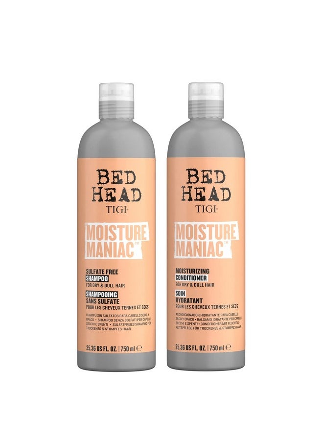 TIGI Bed Head Shampoo and Conditioner For Dry Hair Moisture Maniac Sulfate-Free Shampoo & Moisturizing Conditioner with Argan Oil 25.36 fl oz 2 count