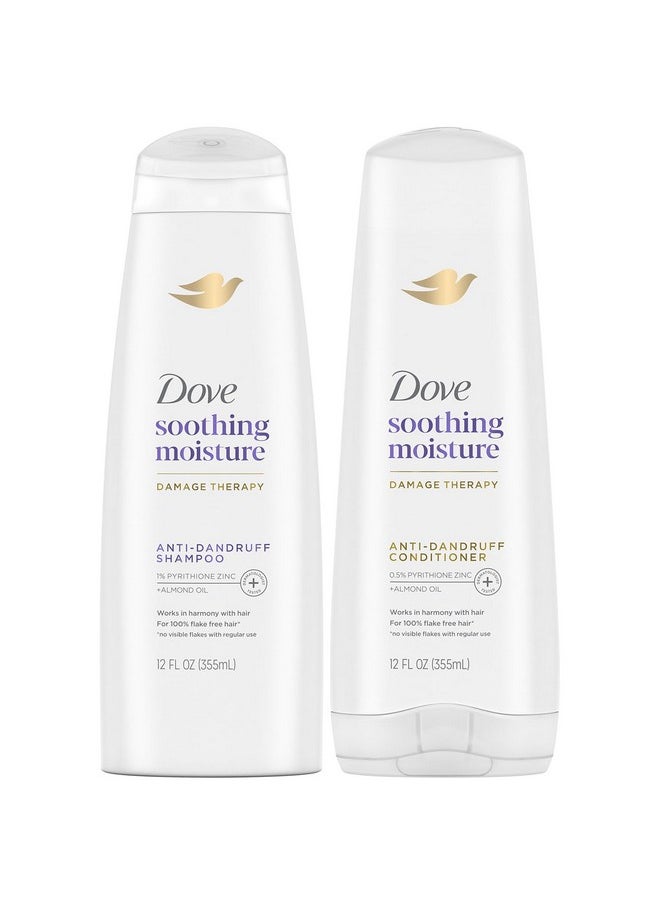 Dove Shampoo and Conditioner Set - DermaCare Scalp Hydrating Dandruff Shampoo for Women and Men, Dandruff Treatment for Itchy Scalp Relief with Pyrithione Zinc, 12 Oz (2 Piece Set)