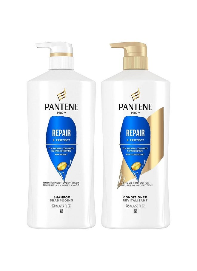 Pantene Shampoo, Conditioner and Hair Treatment Set, Repair & Protect for Damaged Hair, Safe for Color-Treated Hair