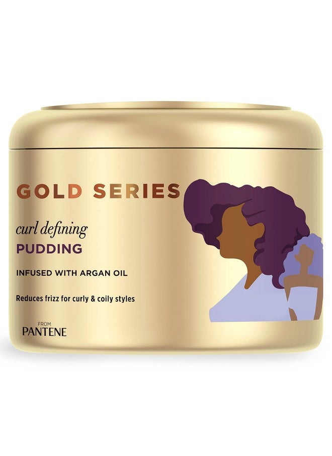 Pantene, Hair Cream Treatment, Sulfate Free Curl Defining Pudding, Pro-V Gold Series, for Natural and Curly Textured Hair, 7.6 fl oz