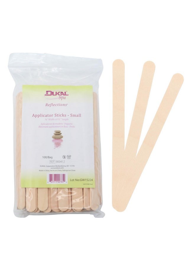 Dukal Small Wooden Wax Sticks - Body Hair Removal Applicator for Waxing, 3/8” x 4.5” (Pack of 100)