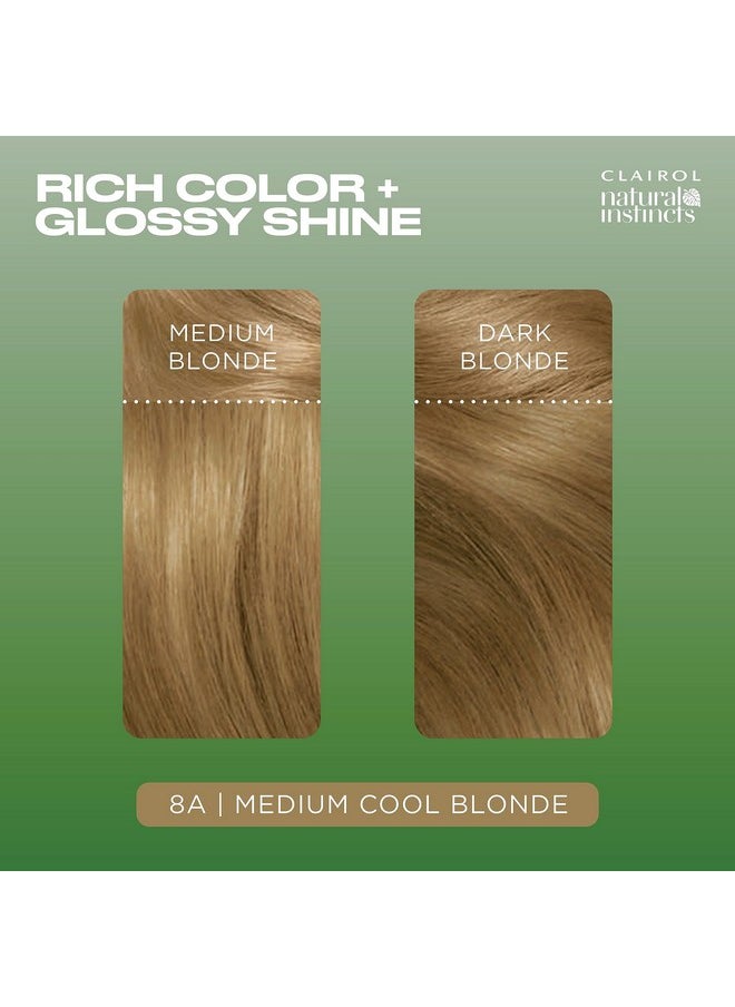 Clairol Natural Instincts Demi-Permanent Hair Dye, 8A Medium Cool Blonde Hair Color, Pack of 3