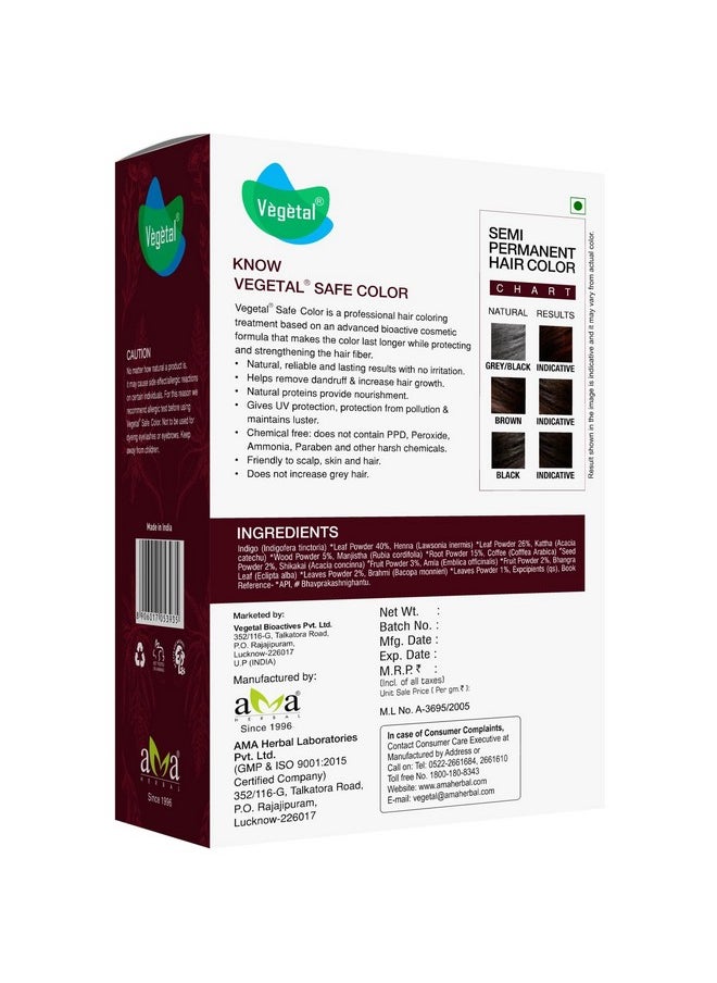 Vegetal Safe Hair Color - Burgundy 100gm (Pack of 2) - Certified Organic Chemical and Allergy Free Bio Natural Hair Color with No Ammonia Formula for Men & Women