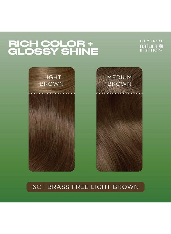 Clairol Natural Instincts Demi-Permanent Hair Dye, 6C Light Brown Hair Color, Pack of 3