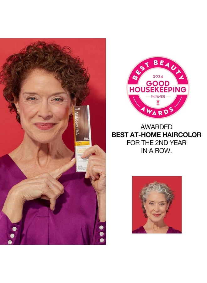 صبغة شعر دائمة من AGE beautiful Liqui Creme | تغطية 100% للشعر الرمادي | صبغة شعر مضادة للشيخوخة | البيوتين لشعر أكثر كثافة وامتلاءً | صبغة شعر احترافية في الصالونات | 3N Darkest Brown