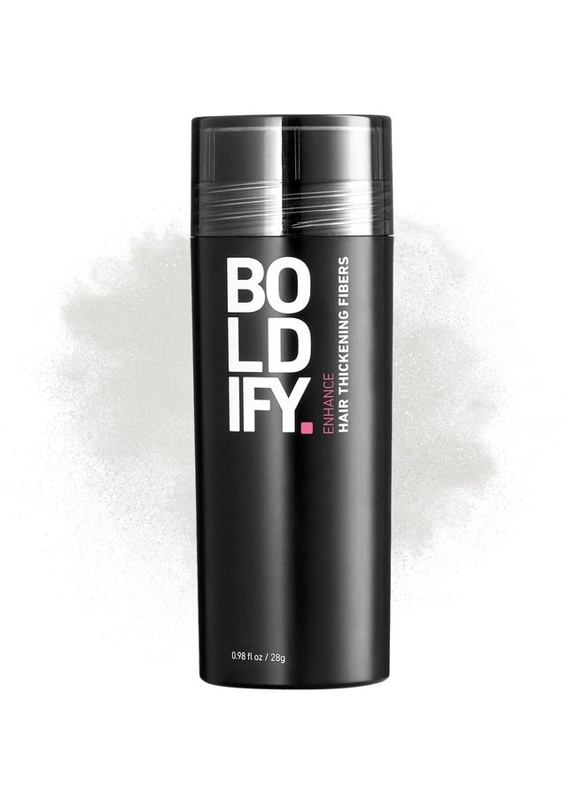 BOLDIFY Hair Fibers (28g) Fill In Fine and Thinning Hair for an Instantly Thicker & Fuller Look - Best Value & Superior Formula -14 Shades for Women & Men - WHITE