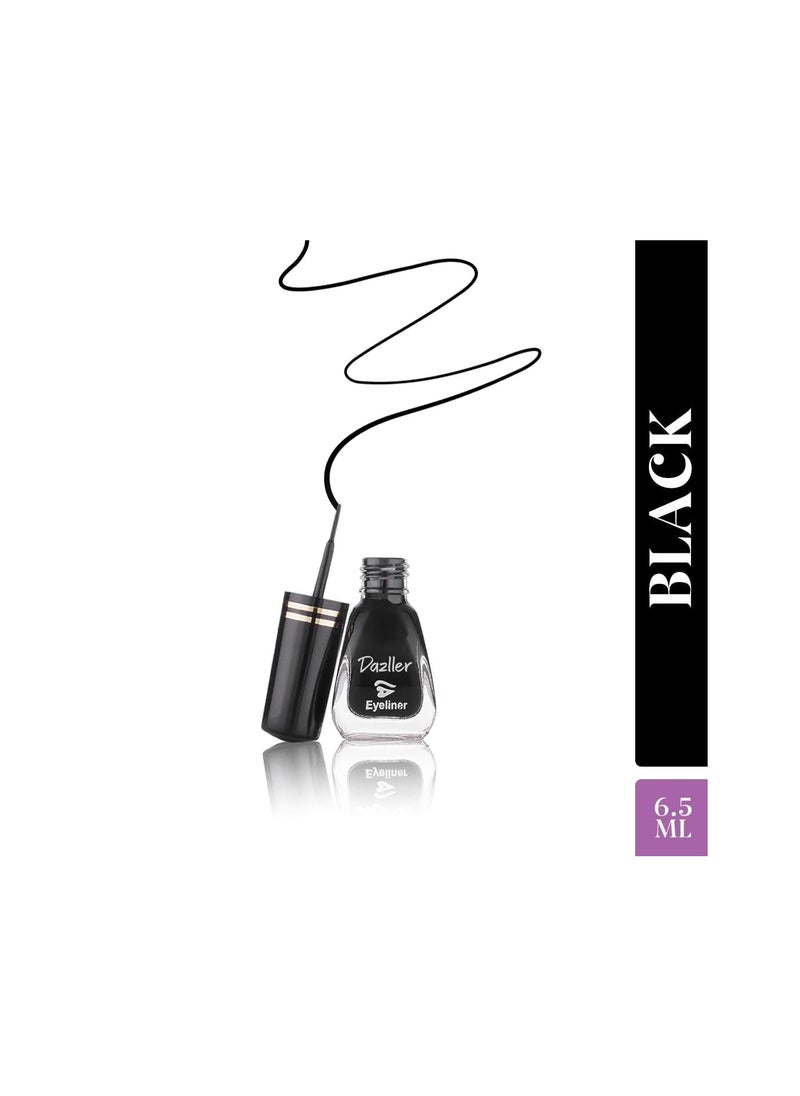 DAZLLER Liquid Eyeliner, 6.5Ml, Black, Velvet Matte, Washable, Water-Resistant, Smudge-Proof