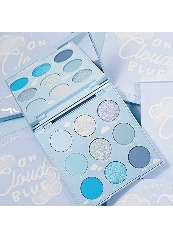 Colourpop ON CLOUD BLUE Eyeshadow Palette (Blues Navy Denim White Pastels), 0.3 Ounce