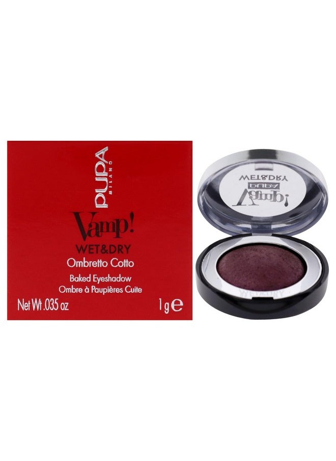 Pupa Milano Vamp! Wet And Dry Baked Eyeshadow - Brilliant And Highly Pigmented Colors - Light And Creamy Makeup Formula - Professional Quality Shimmer Powder Eye Shadows - 205 Hot Violet - 0.035 Oz