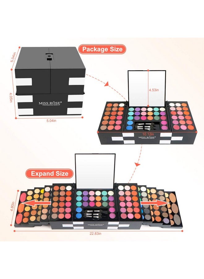 Pure Vie All-in-One Holiday Makeup Gift Set Essential Starter Full Makeup Kit for Women Include Colorful Highly Pigment Shimmer Glitter Eyeshadow Palette Concealer Blush Eyeliner Face Powder Lipgloss