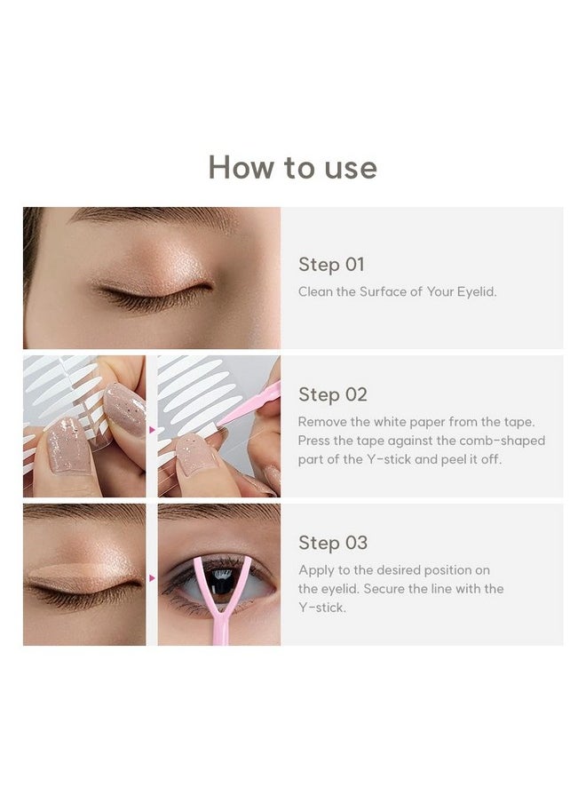 Eye Charm Double Eyelid Tape Hooded Eye Lift - Droopy Eyelid Lifter Eye Lid Strips for Hooded Eyes (Double Sided 3mm 176p)