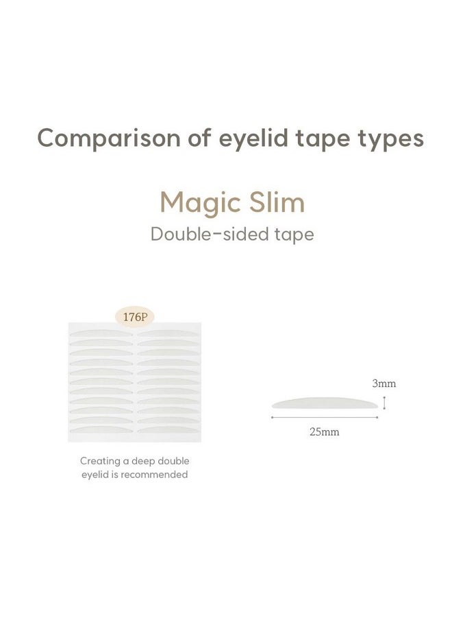 Eye Charm Double Eyelid Tape Hooded Eye Lift - Droopy Eyelid Lifter Eye Lid Strips for Hooded Eyes (Double Sided 3mm 176p)