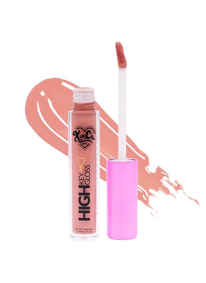 Kimchi Chic High Key Gloss, High-Shine Lip Gloss Helps Illuminate Your Look and Face, Non-Sticky, Light Peach With Pink Undertone, 14 Peach Pink, 3.5ml