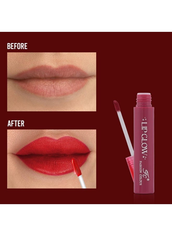 Pretty Lip Glow Liquid Lipstick Waterproof | Matte Finish | Non Transfer 16 Hours Wear | Liquid Lipstick Nudeshade To Boldshade | Perfectly Fit To All Indian Skin Tones | (#Toffee, 3Ml)