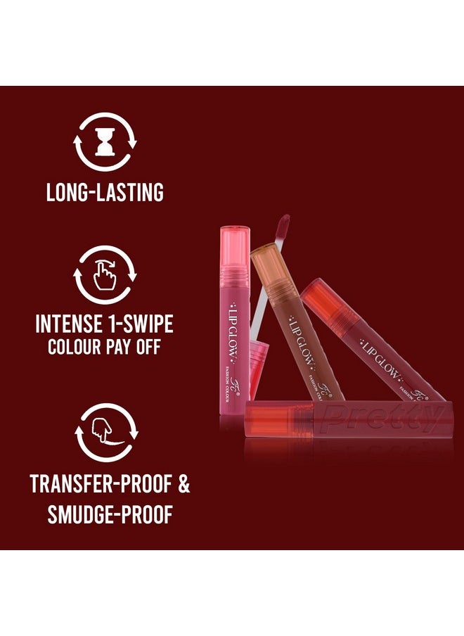 Pretty Lip Glow Liquid Lipstick Waterproof | Matte Finish | Non Transfer 16 Hours Wear | Liquid Lipstick Nudeshade To Boldshade | Perfectly Fit To All Indian Skin Tones | (#Toffee, 3Ml)