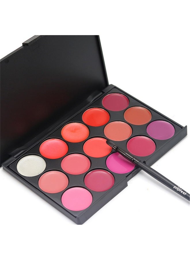 FantasyDay® Pro Matte 15 Colors Non-Sticky Lip Gloss Palette Lipgloss Makeup Kit Cosmetic Contouring Palette