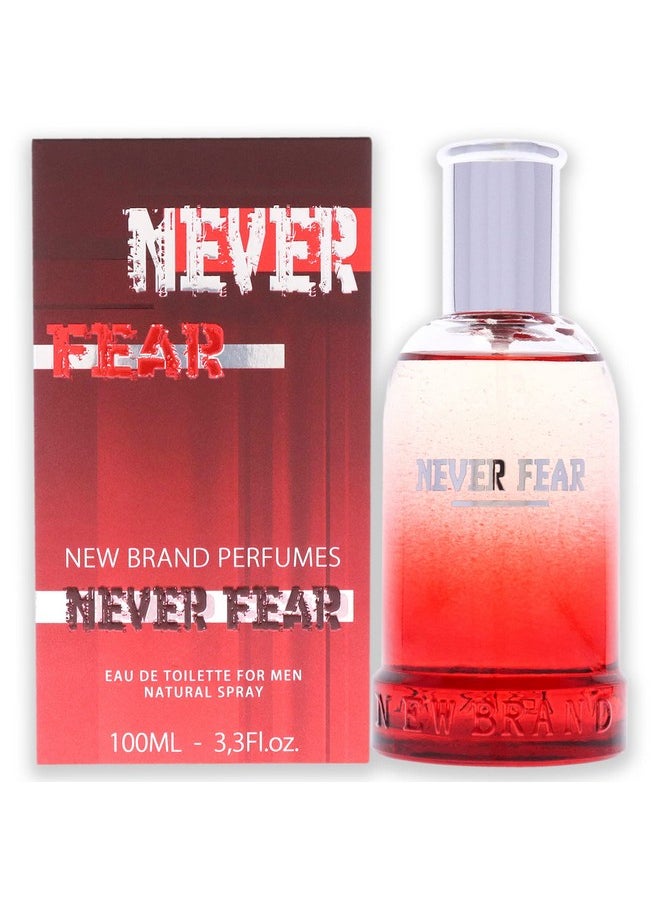 New Brand Perfumes Never Fear EDT Spray Men 3.3 oz (sem numero)