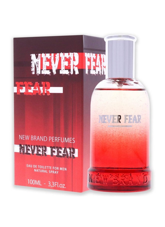 New Brand Perfumes Never Fear EDT Spray Men 3.3 oz (sem numero)