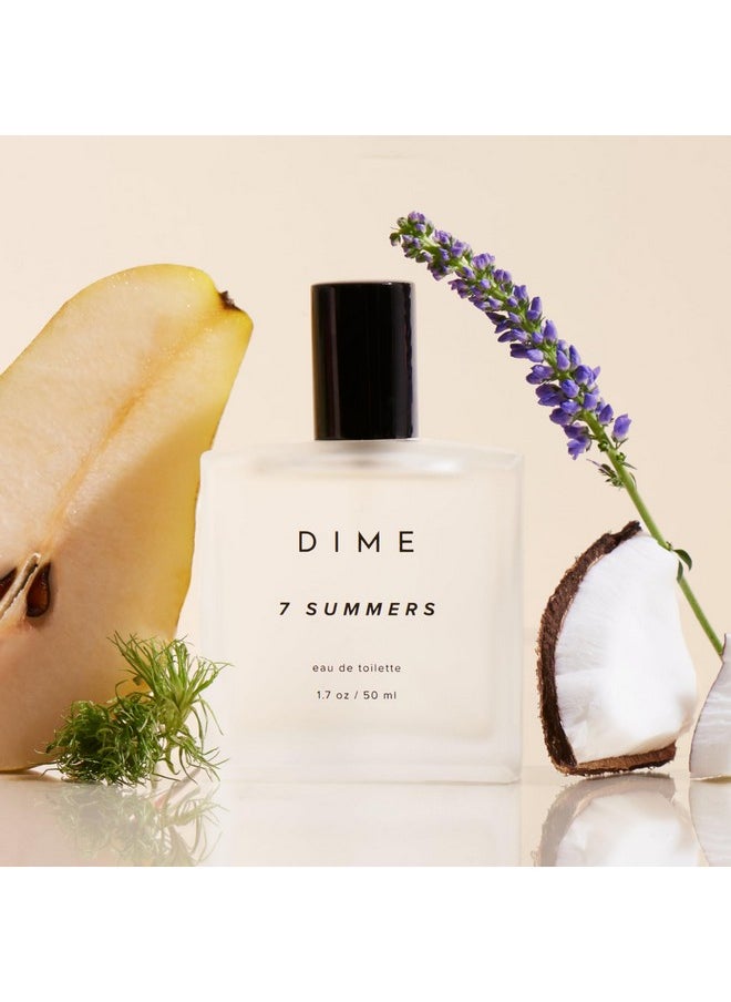 Dime Beauty Perfume 7 Summers, 1.7 oz / 50 ml - Sweet Floral Scent, Hypoallergenic, Clean Perfume, Eau de Toilette For Women