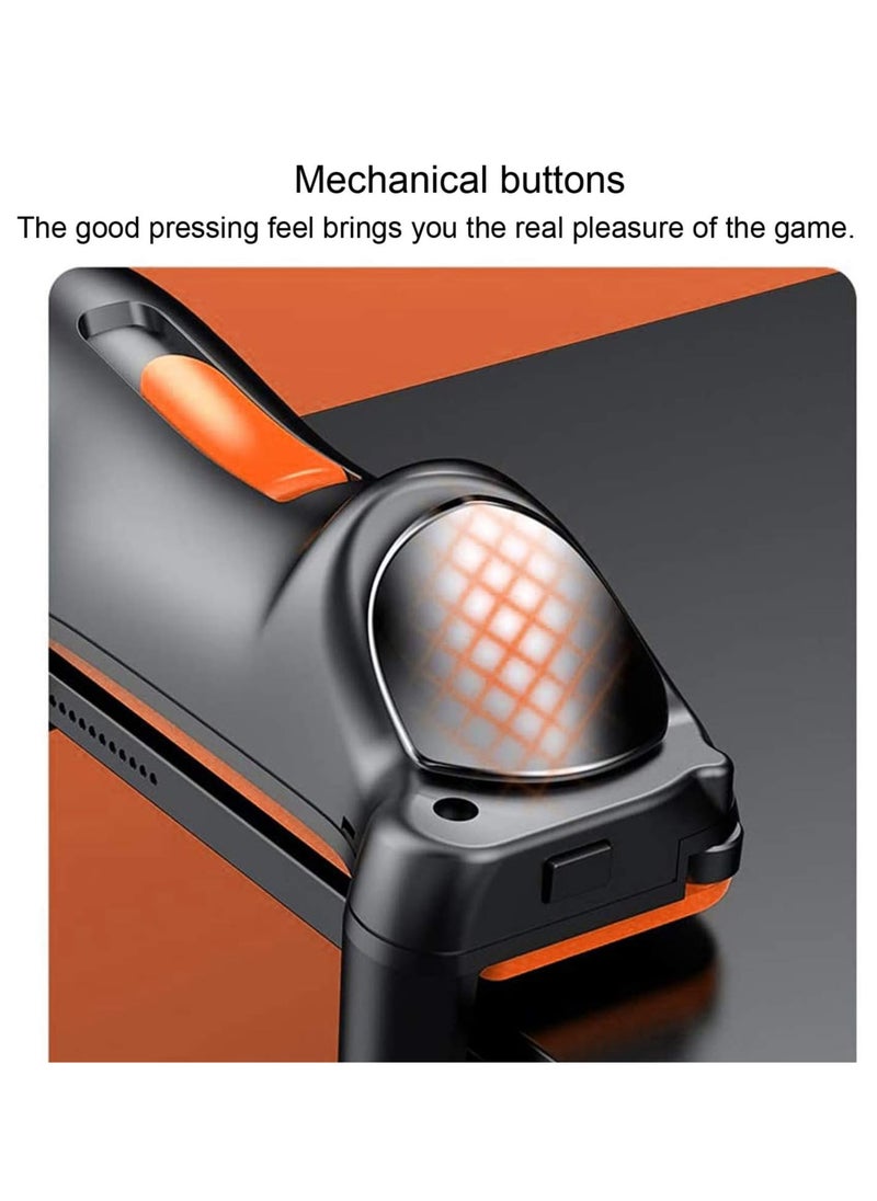 PUBG Controller for ipad, Six Way Shooting, Maximum Electric 24 Consecutive Strikes, 6/12/18/24 Taps, iPad/Tablet, Gaming Pad, High Sensitivity, High Precision, Shooting Buttons (Orange)