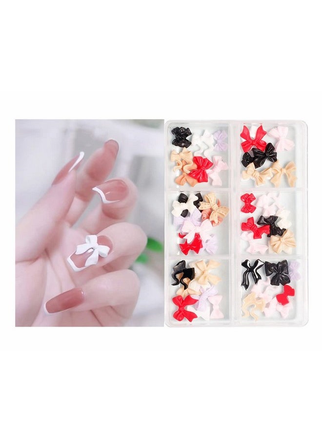 S.A.V.I 3D Bow Nail Art Decorations, 6 Mixed Colors, Nail Accessories, DIY Manicure Jewelry