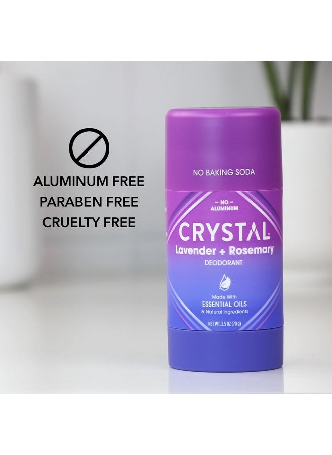 Crystal Magnesium Solid Stick Natural Deodorant, Non-Irritating Aluminum Free Deodorant for Men or Women, Safely and Effectively Fights Odor, Lavender + Rosemary, 2.5 oz