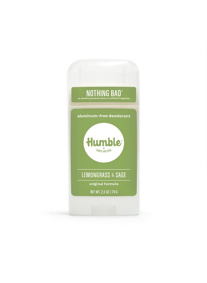 HUMBLE BRANDS Original Formula Aluminum-free Deodorant. Long Lasting Odor Control with Baking Soda and Essential Oils, Lemongrass & Sage, Pack of 1