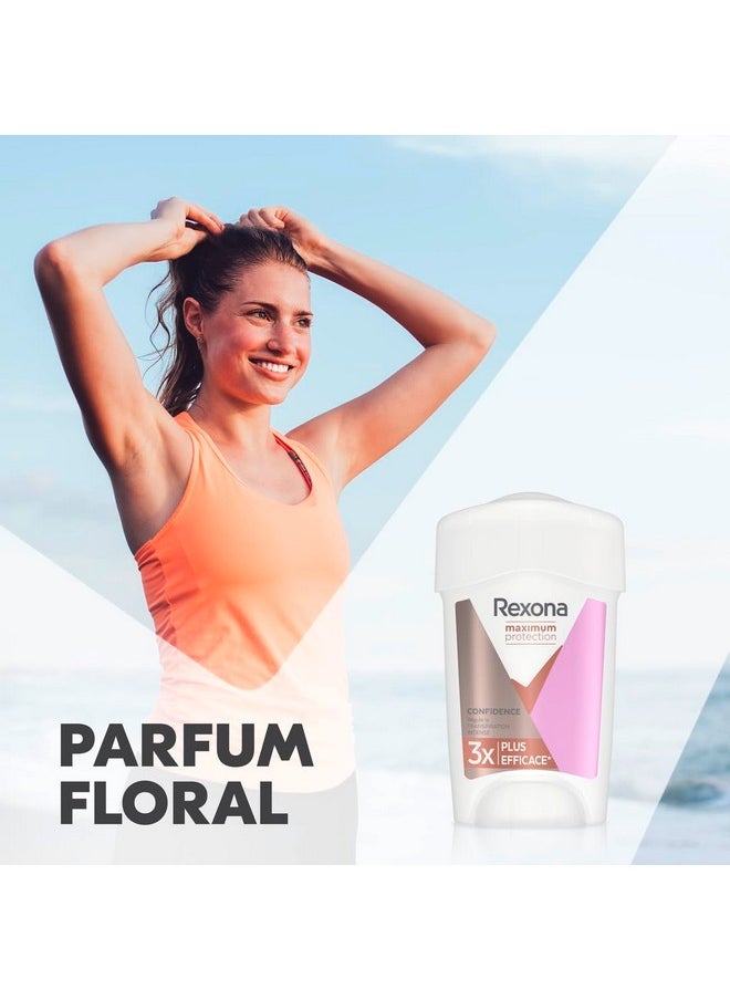 Rexona Maximum Protection Deodorant Cream Confidence Anti-Transpirant - 3x Stronger Against Stress 96h, 45 ml
