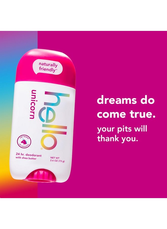 hello Unicorn Aluminum Free Deodorant for Women, Girls, Safe for Kids, Dermatologically tested, Natural Fragrance, 2 Pack