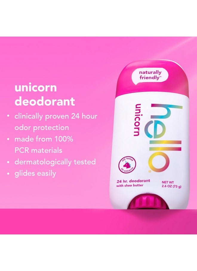 hello Unicorn Aluminum Free Deodorant for Women, Girls, Safe for Kids, Dermatologically tested, Natural Fragrance, 2 Pack